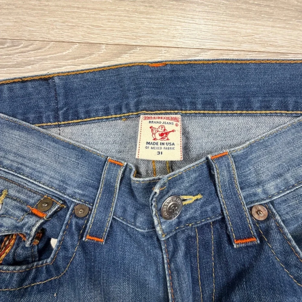 True Religion Straight Leg Jeans Mens 31 Blue Denim MR2859E84 Made in USA